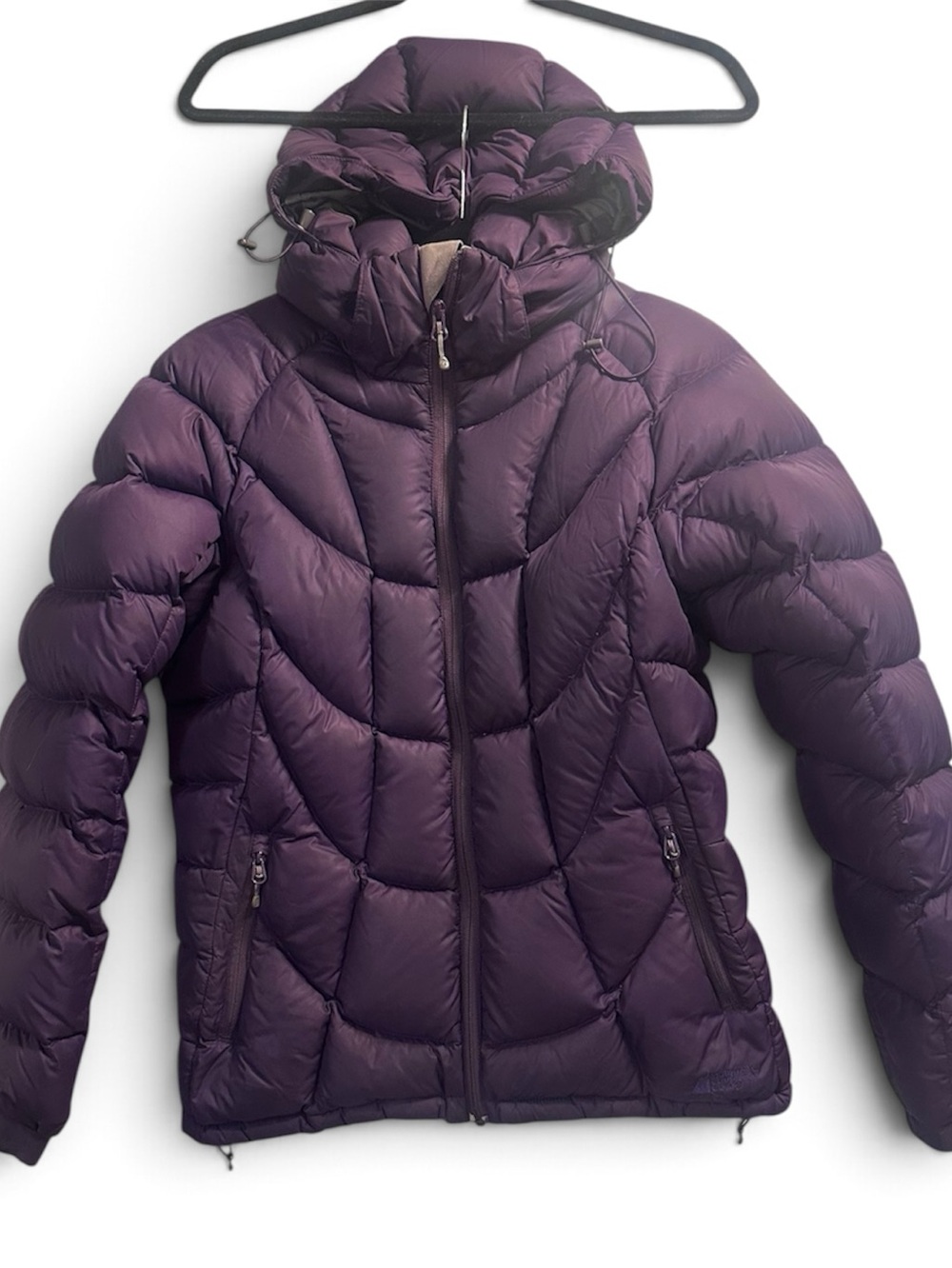 Mountain Equipment Co Large Purple Down Quilted Puffer Hooded Jacket